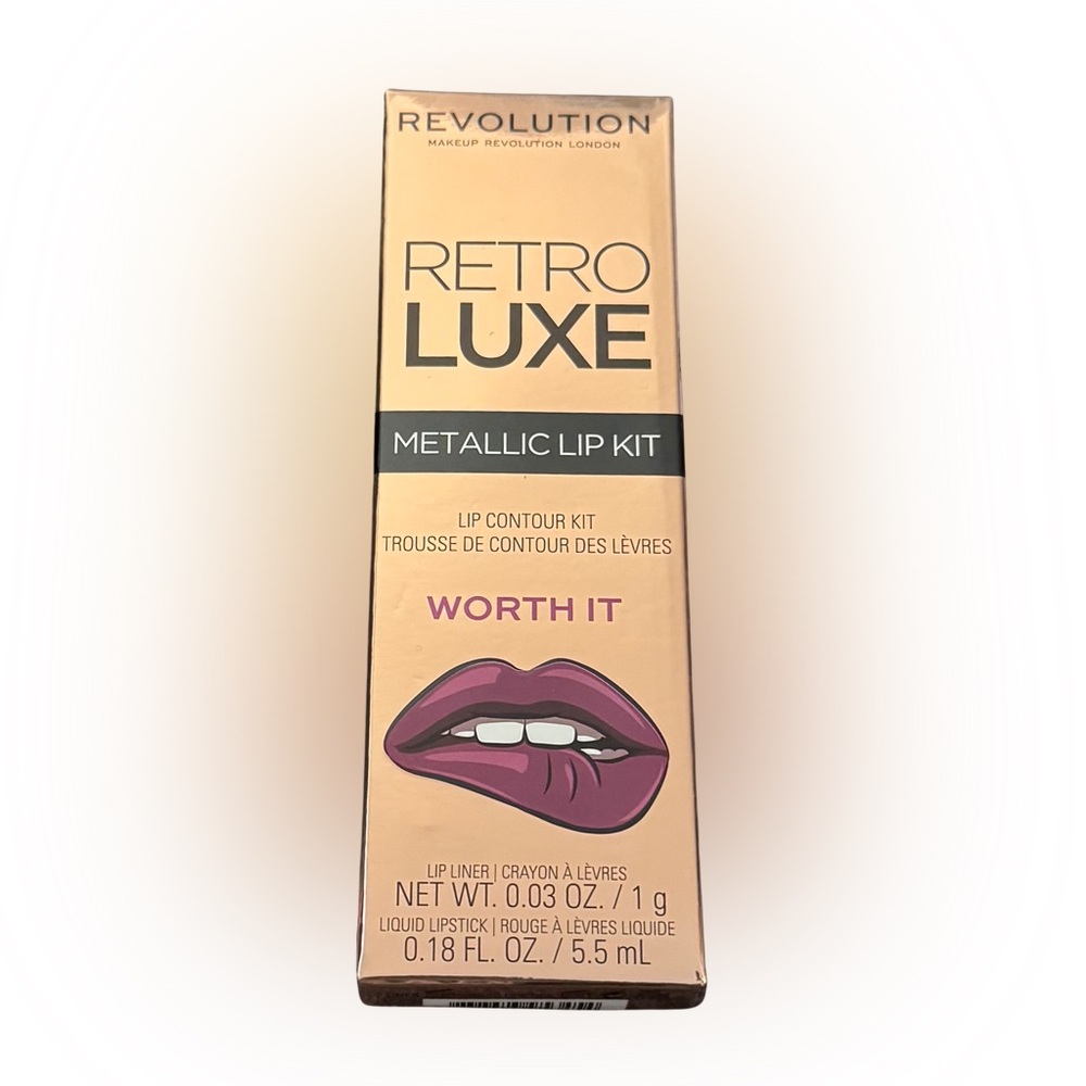 Revolution Retro Luxe Metallic Lip Contour Kit Lipstick Lip Liner Worth it